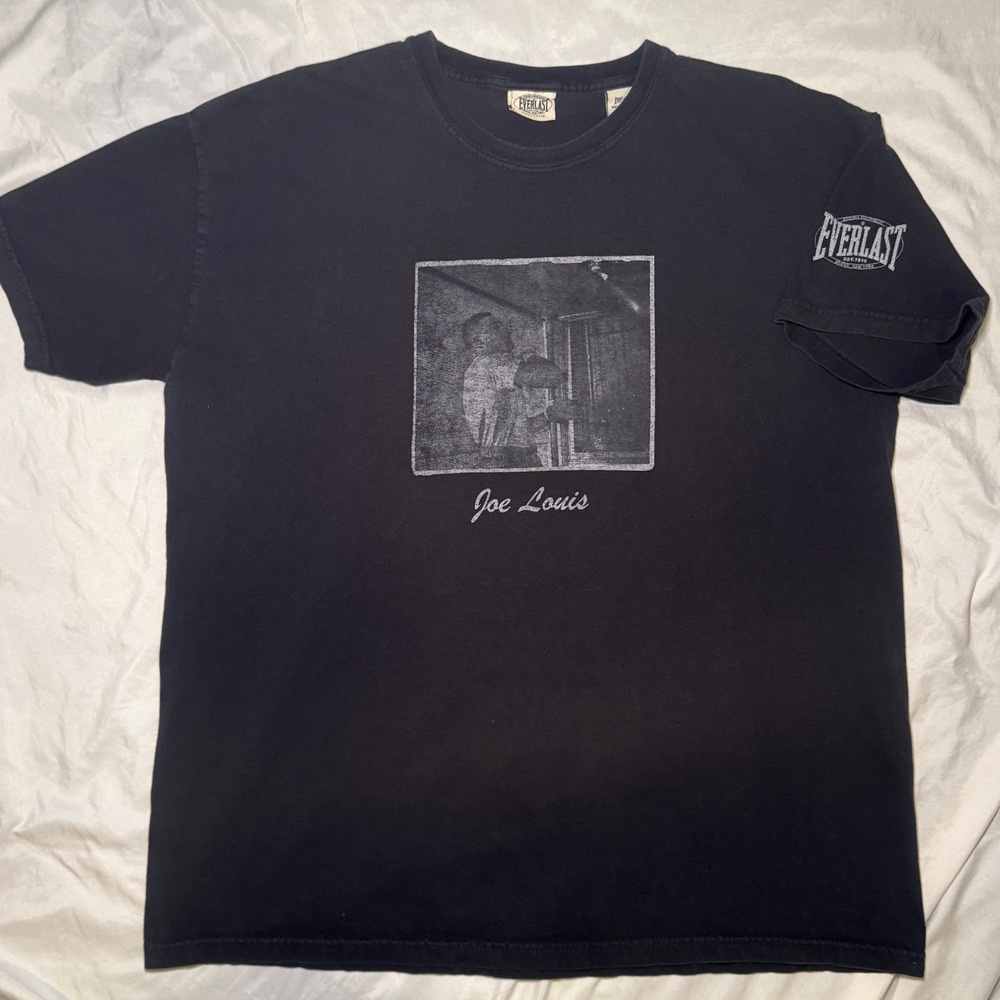Everlast Heritage Joe Louis Graphic T-Shirt Mens XXL Black Vintage Boxing Tee